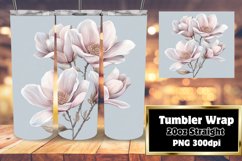 Sublimation Wrap 20oz Tumbler Watercolor Flower Design Product Image 1