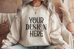 Sand Gildan 18000 Crewneck Sweatshirt Mockups,G18000 Product Image 1