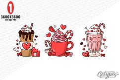Valentine Coffee Sublimation Clipart - High Quality Design Product Image 1