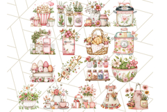 Cottagecore Kitchen Clipart, Vintage Floral Kitchen PNG Product Image 5