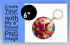 Elegant Round Design Keychain Template , Flowers Product Image 1
