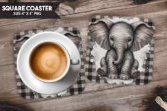 Cute Animals Square Coaster PNG Bundle, Digital Coaster Set Product Image 10
