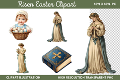 Risen Easter Clipart PNG Product Image 1