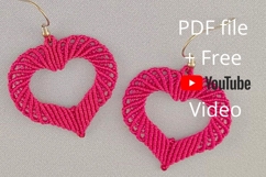 Micro Macrame Heart Earrings DIY YouTube Transcript Product Image 1