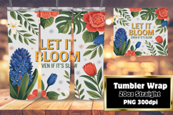 HIGH-QUALITY 20oz Tumbler PNG , Flower Quote Product Image 1
