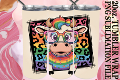 Magical Sublimation 20oz tumbler wrap, Cute Cow Product Image 1