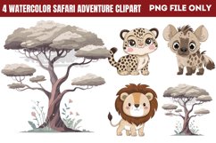 Watercolor Safari Adventure Clipart PNG Product Image 1