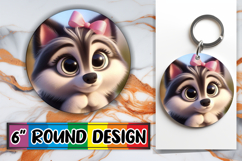 Enchanted Circle Keychain PNG, 3D Dog Product Image 1