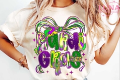 Brushstroke Mardi Gras PNG, Fleur De Lis Coquette PNG Product Image 5