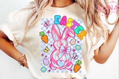 Brushstroke Happy Easter png, Coquette carrot png, Pastel Product Image 5