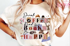 Drink Coffee Read Books Be Happy PNG Product Image 6