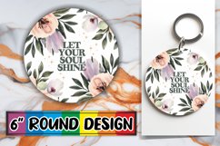 Joyful Moments Car Coaster PNG, Flower Quote Product Image 1