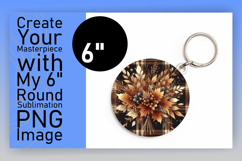 Whimsical Circle PNG Sublimation Design , Autumn Flower Product Image 1