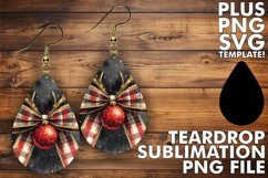 Unique TEARDROP Earrings Gift Ideas, Christmas Bow Product Image 1