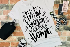 Tis The Season To Stay Home Lettering Quotes Product Image 1