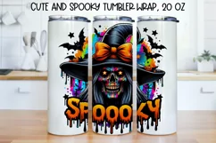 Cute and Spooky Halloween Tumbler wrap PNG, 20 oz. Product Image 1