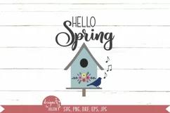 Hello Spring SVG, Birdhouse svg, Sublimation, Printable, EPS Product Image 1