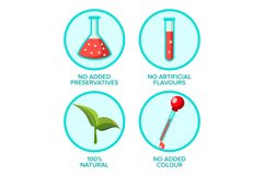 Preservatives Free, Natural Product Vector Stickers Set Product Image 1