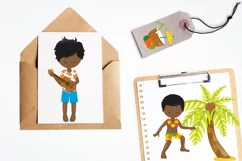 African American Hawaiian Luau Boys graphics - vectors Product Image 4