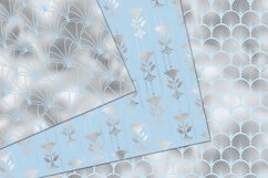 Blue and Silver Art Deco Digital Paper Product Image 4