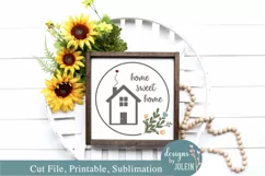 Home sweet Home Wreath SVG, Sublimation, Printable! Product Image 1