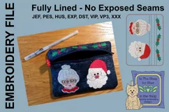 ITH Mr & Mrs Santa Zipper Bag - Fully Lined, 5X7 HOOP Product Image 2