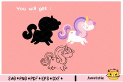 Violet Unicorn SVG digital clipart, Unicorn svg, Unicorn DXF Product Image 3