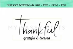 Thankful With Cross Thanksgiving Christmas SVG Design Product Image 2