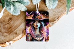 Halloween Witch Air Freshener, Car Freshie Sublimation Product Image 1