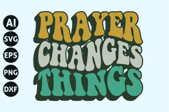 Prayer Changes Things Svg, Retro Christian Svg Product Image 1