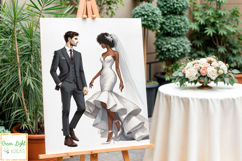 Watercolor Wedding Clipart, Romantic Bridal Couples PNG Product Image 11