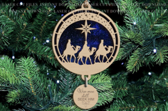 Christmas Nativity Wise men Suncatcher Ornament svg Laser Product Image 1