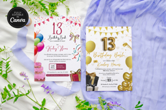 Editable 13th Birthday Invitation Canva Template Product Image 1