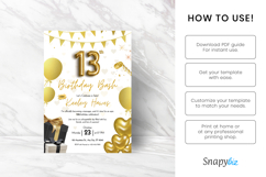 Editable 13th Birthday Invitation Canva Template Product Image 6