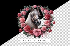 Romantic Horse Floral Wreath Clipart Product Image 2