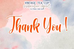 Vintage Tea Cup Sublimation Clipart Product Image 14