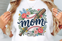 Baseball Mom Floral PNG Product Image 12