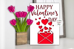 Happy Valentine's Day Card SVG, Greeting Card Template SVG Product Image 1