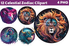 Celestial Zodiac Clipart Bundle PNG Product Image 2