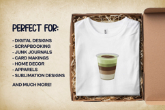 Espresso Matcha Latte Clipart Bundle 4 PNG Product Image 2