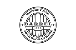 vintage whiskey bar barrel logo design concept idea Product Image 1
