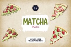 Matcha Pizza Clipart Bundle 4 PNG Product Image 1