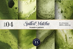 Spilled Matcha Texture, Green Abstract Liquid Digital Paper Product Image 1