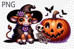 Halloween Cow Sublimation - Clipart PNG Design Product Image 1