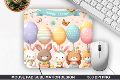 Bunny Mouse Pad Sublimation, Animals Mouse Pad PNG Design Product Image 1
