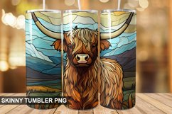 Stained Glass Highland Cow PNG Tumbler Design Product Image 1