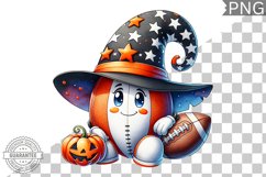 Halloween Football Sublimation - Clipart PNG Design Product Image 1