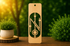 Personalized Letter N Wooden Bookmark with Sleek Geometric Product Image 1