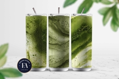 Spilled Matcha Texture, Green Abstract Liquid Digital Paper Product Image 2