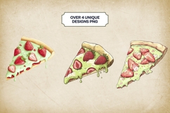 Matcha Pizza Clipart Bundle 4 PNG Product Image 2